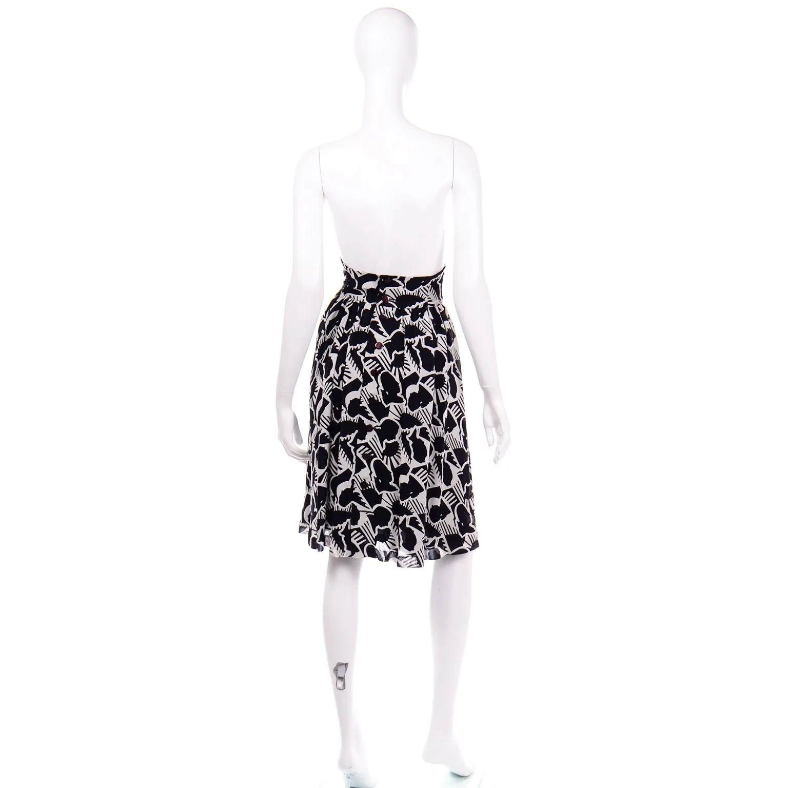 Vintage Karl Lagerfeld Black & White Self Portrait High Waist Skirt