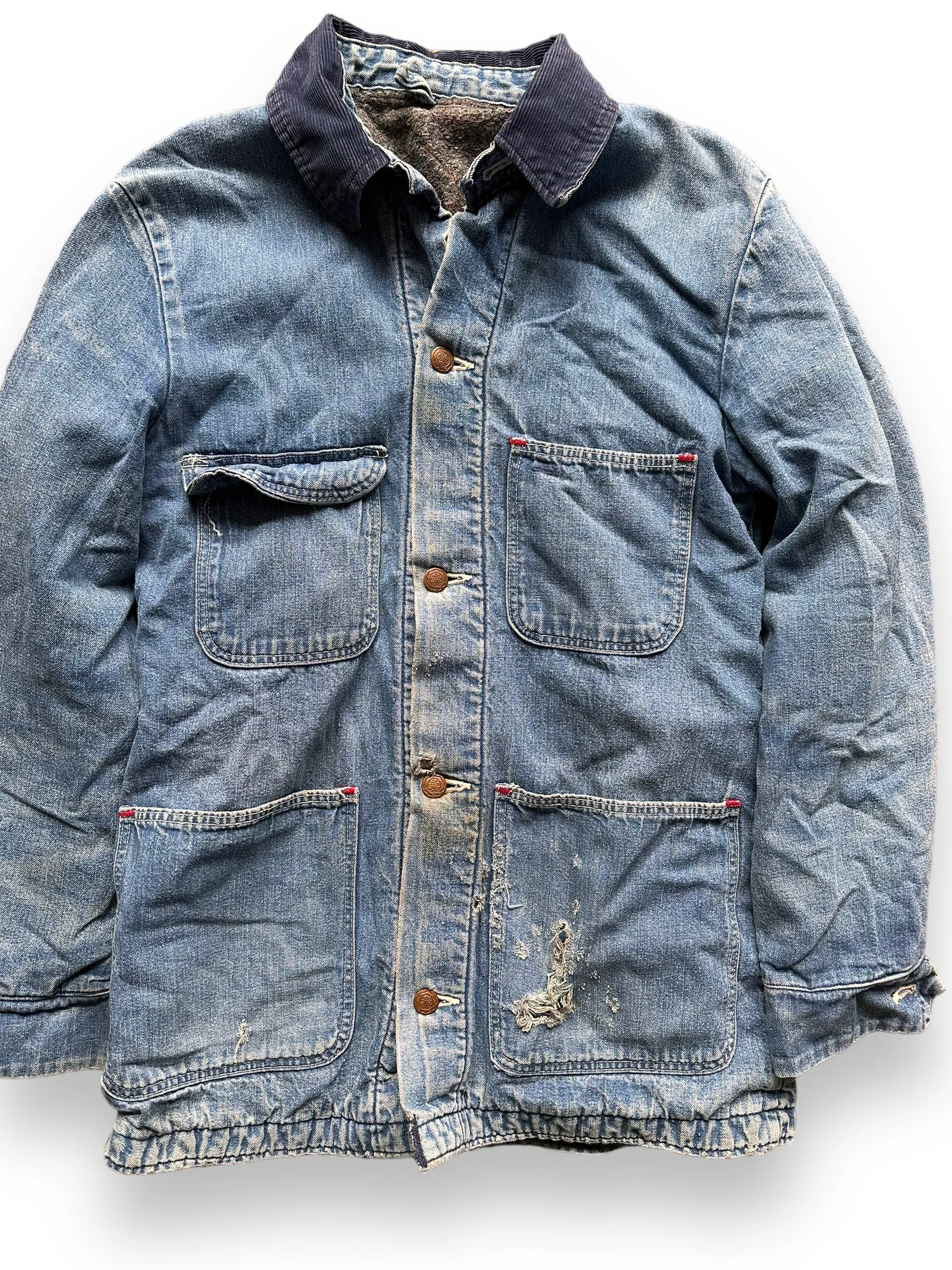 Vintage Wrangler Blanket Lined Denim Chore Coat SZ 34 | Seattle Vintage Workwear | Barn Owl Vintage Seattle