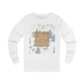 White Holiday Long-Sleeve Shirt : Classic Christmas Top with Matching Pajama Bottom Options