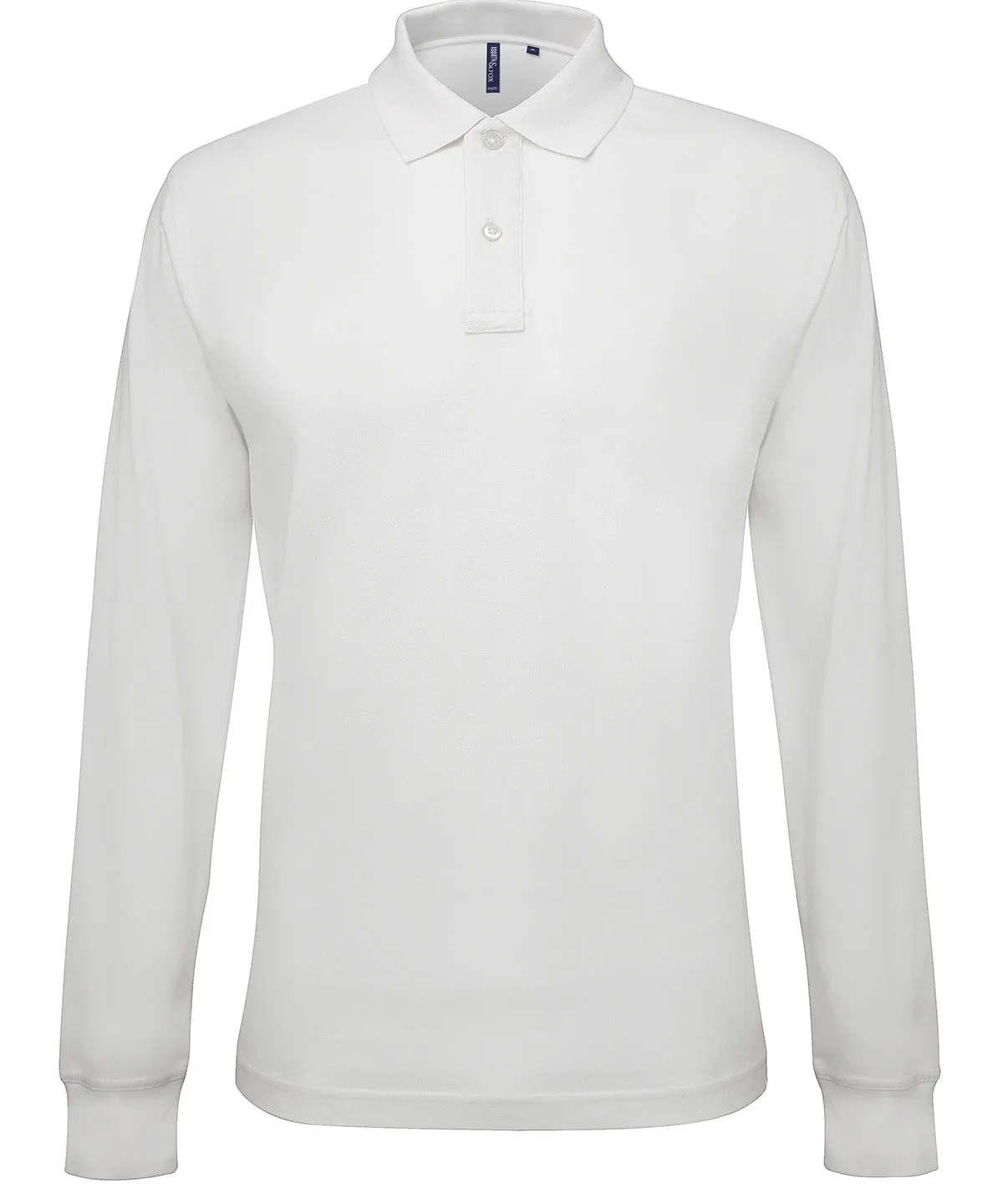 White - Men's classic fit long sleeved polo