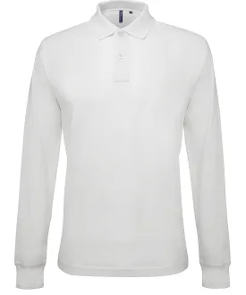 White - Men's classic fit long sleeved polo