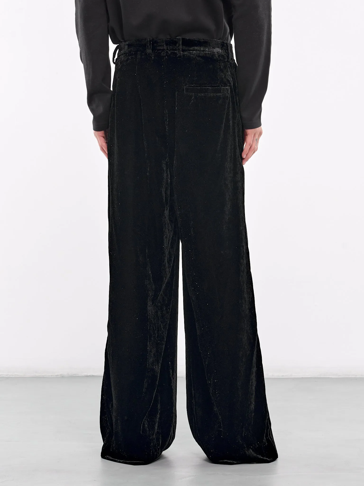 Wide Leg Velvet Trousers (PT2024-BLACK)